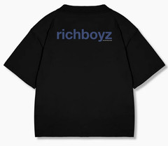 RichBoyz Unisex Box Tee Muted Black Boxy Fit Graphic Logo Tee T-Shirt Size M NWT