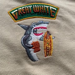 New Lost Coast Brewery Great White Beer Polo Shirt Salesman 1990s y2k Beige Tan