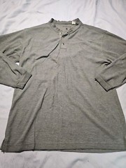 Field Master Shirt Mens Medium Gray Henley Outdoor Casual Daily Preppy Tee