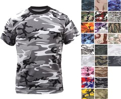 Rothco Camo T-Shirt Military Short Sleeve Tee Army Camouflage Tactical Shirt