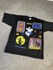 Vintage 90s Halloween Shirt Mens One Size Hand Painted India Ink Single Stitch