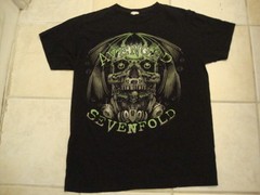 Avenged Sevenfold Rock Band Skull Art Concert Tour Black Cotton T Shirt Size L