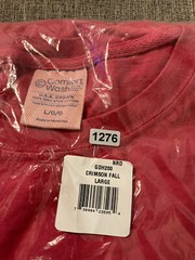 Hanes Mens ComfortWash Cotton Long Sleeve Garment Dyed T Shirt GDH200 Red Large