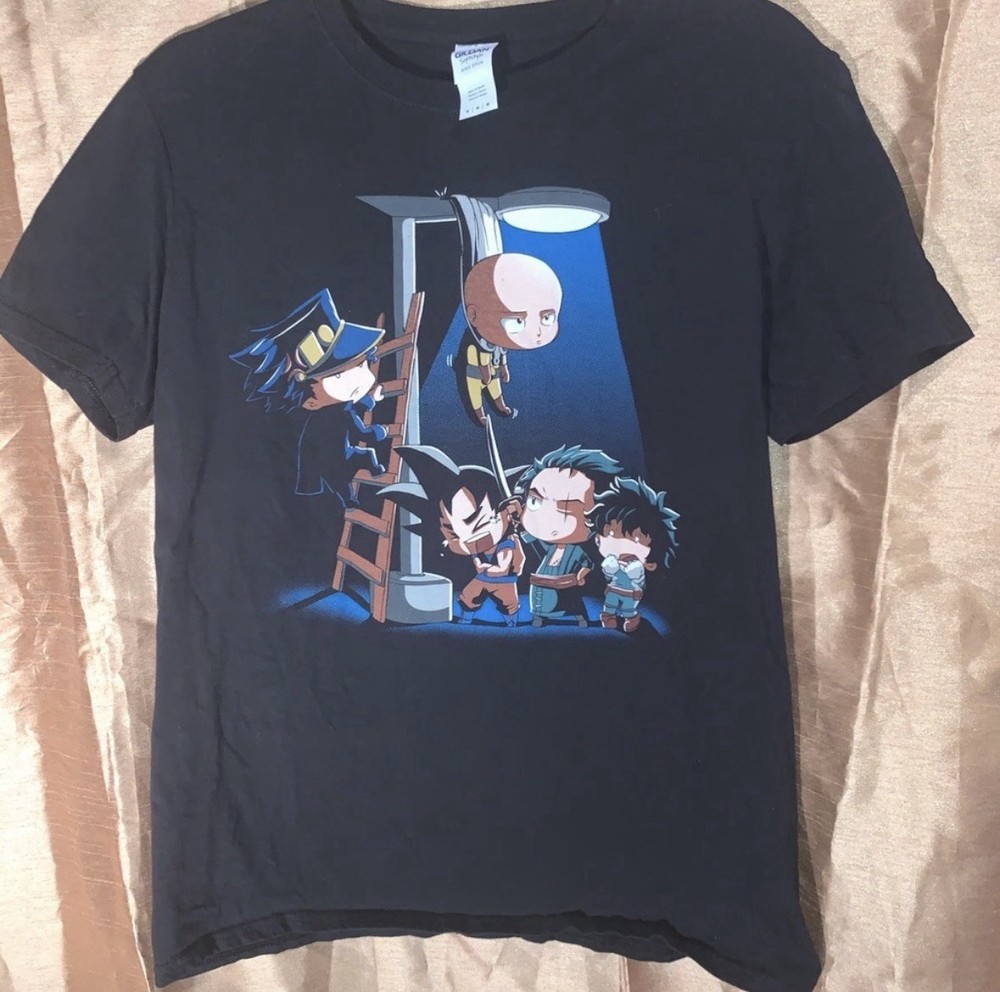 Vhtf Gildan Anime T-Shirt Character Mens medium JPN Anime Limited Rare M
