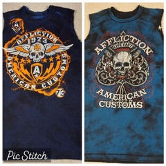 Men’s Affliction Reversible Sleeveless Tank Top Sz L Live Fast American Customs