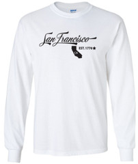 San Francisco California T-Shirt Long Sleeve Graphic Tee Unisex Apparel Custom