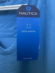 NEW Nautica Performance Mens Blue T-Shirt 3XL V Neck Short Sleeve NWT $44.50