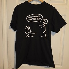 Brisco Brands “Pull Yourself Together Man!” Black Tee, Size Large.