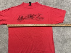 Vintage 80s Ralph Steadman T Shirt Mens L Red USA Single Stitch Gonzo RARE