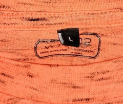 WT02 Men’s Longline Curved Hem T-Shirt Orange Side Zipper Streetwear Size L