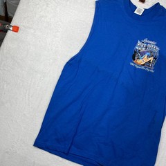Suna 99th Laconia Bike Week T Shirt Mens M Blue What Happens Here Stays Here