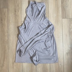 Head Hoodie Mens XL Gray Athletic Performance Pullover Thumbholes Running Gym