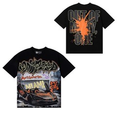 Summer New Style Skull Rock Band Letter Print Short-sleeved T-shirt GOD1