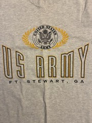 Vintage 90s US Army Military Ft Stewart Gray T Shirt Size Men’s Medium