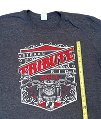Veteran Tribute Ride 2016 POW Large Harley Davidson Motorcycle T-Shirt USA Flag