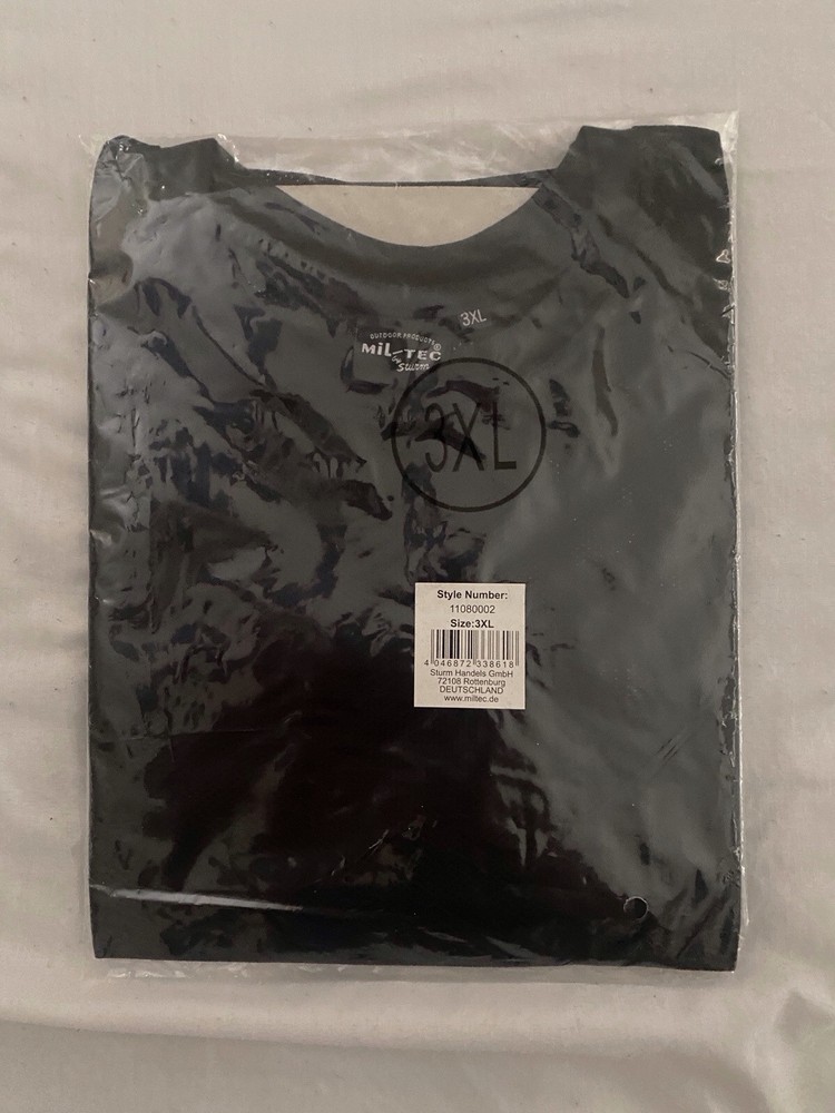 Mil-tec See Thru Mesh Black T-shirt 3XL German Military PT Uniform Gear Sheer