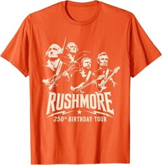 Funny Mount Rushmore 250th Birthday Tour Rockstar Graphic T-Shirt