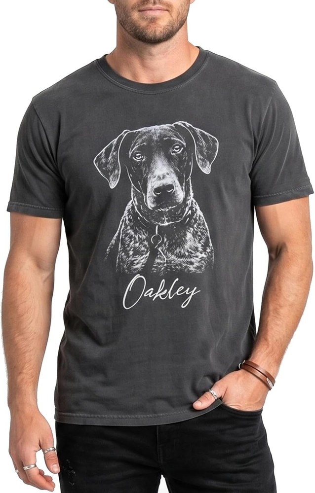Personalized Dog Dad Shirt Custom Pet Portrait with Names Father’s Day Tee