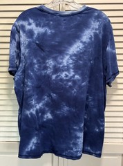 Tie Dye Crew Neck Blue Short Sleeve T-Shirt Size XL Soft Stretch Boho Hippy