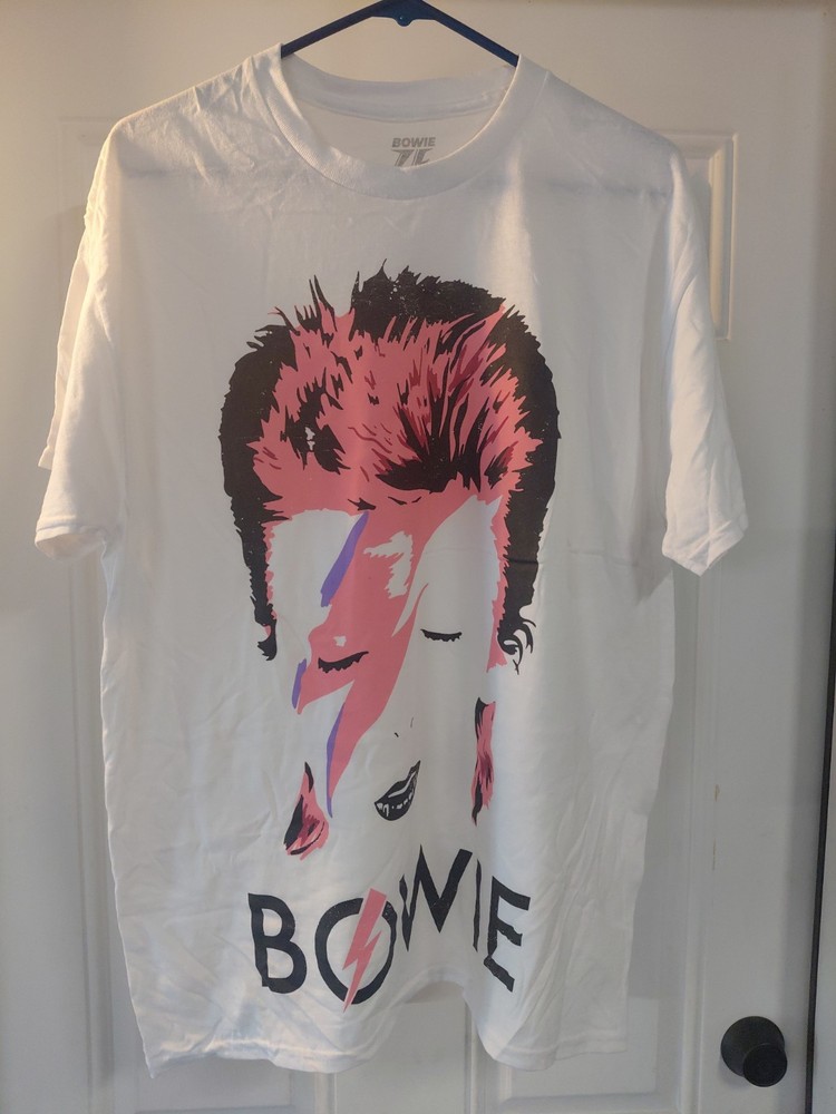 David Bowie Aladdin Sane T Shirt Licensed Rock Band Merchandise White Size L