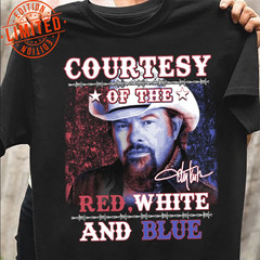 Courtesy Of The Red White And Blue Toby Keith Cotton Black All Size T-Shirt DH48