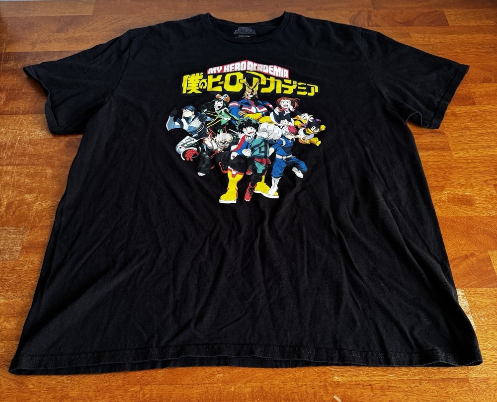 My Hero Academia Men’s T-Shirt Size 2XL XXL Anime Graphic Black Funimation Heros