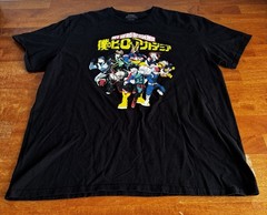 My Hero Academia Men’s T-Shirt Size 2XL XXL Anime Graphic Black Funimation Heros