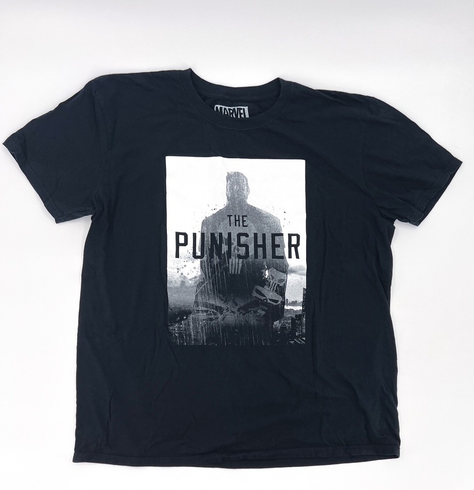 The Punisher Marvel Shirt Adult Extra Large Black Graphic T-Shirt Comic TV