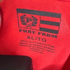 Phat Farm T-Shirt Mens XL Savage Red Marble Print Gold Foil Graphic Streetwear