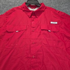 Habit Mens Fishing Shirt 2XL Red Short Sleeve Outdoor Campcore UPF 40+ Hike Gorp