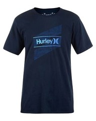Hurley Everyday Washed One And Only Slashed Short Sleeve Tee T-Shirt Men Navy M
