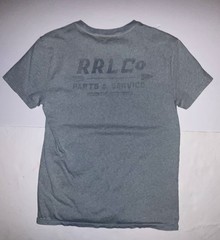Double RL Ralph Lauren RRL Co. Parts & Service Tee Heathered Blue Gray Size S