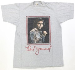 Rare Vintage SCREEN STARS Neil Diamond Portrait Art T Shirt 80s 90s Gray Size M