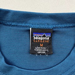 Vintage Patagonia Capilene Shirt Adult Medium Teal Blue Short Sleeve Hiking 90s
