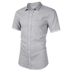 Mens Leisure Outdoor Shirt Short Sleeved Classic Comfort Summer Short Shirt