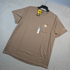 CARHARTT FAST DRY Shirt Mens XL Brown FORCE WORK Stretch Relaxed Fit Sun NWT