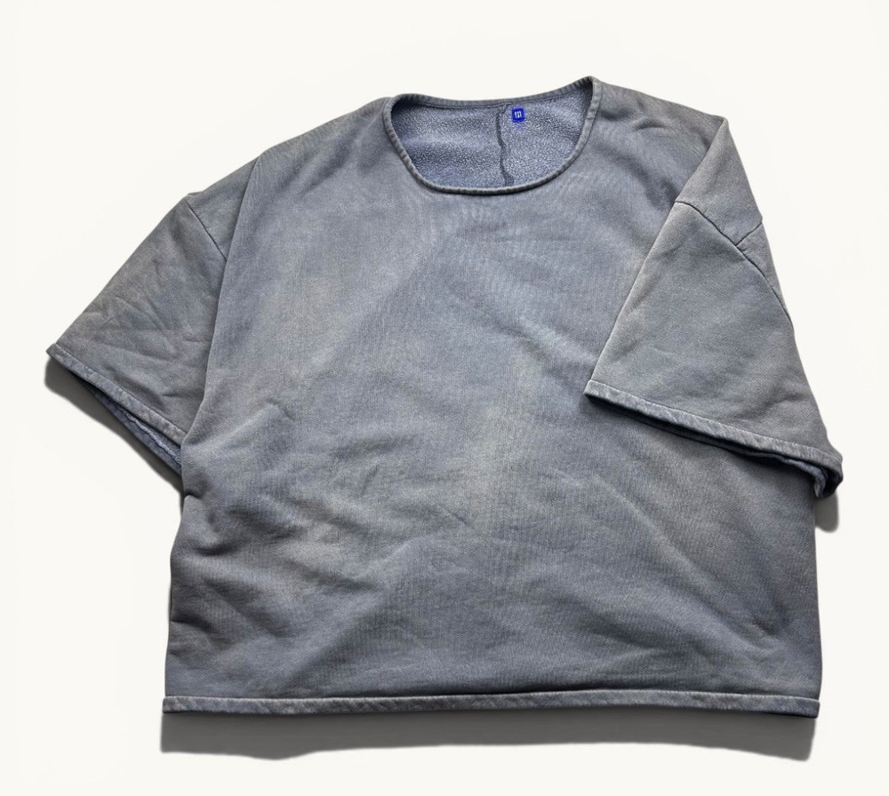 Men’s YZY Gap Yoke Faded Shirt 3XL Cotton Stone Grey Oversized