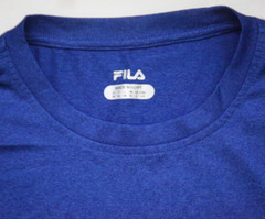 Large Fila Blue Men’s Poly Spandex Short Sleeve Man’s Crew Tee T-Shirt Top 1-251