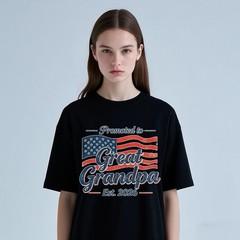 Patriotic Promoted To Great Grandpa Est 2026 Retro US Flag Men’s Baseball Hat