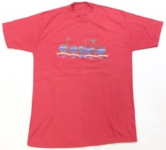 Rare Vintage DIADORA Sports Athletics Spell Out Graphic T Shirt 90s Soccer Red