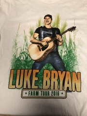Luke Bryan 2016 Farm Tour Country Music White Concert Indiana T-Shirt Men’s M