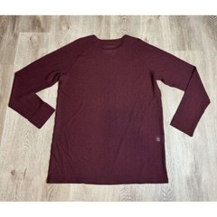 Mack Weldon Long Sleeve Thermal Waffle Knit Shirt Mens 2XL Wool Blend Burgundy