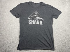Mountain Shank Shirt Mens Large Gray Graphic Tee Anvil Lightweight Poly Blend