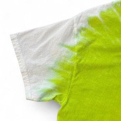 Gildan Light Cotton Tie-Dye T-Shirt Size M Neon Lime Green Spiral
