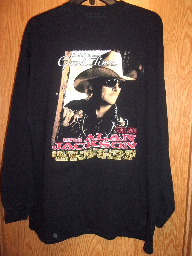 ALAN JACKSON black graphic XL jersey havin a good time tour 08