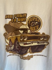Dodge Super Bee Six Pack To Go Ringer T Shirt XL Mopar Retro Graphic