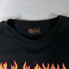 Hooters Shanghai Flames Graphic T-shirt Men XL Black Short Sleeve Y2K VTG