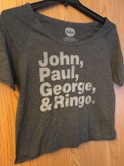 The Beatles – “John Paul George & Ringo” – 2011 Gray Shirt – Ladies Crop – L