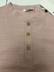 COOFANDY Men’s Henley Summer SS T-Shirt in Pink/Dusty Rose Size L *New w/ Tags*