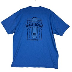 Nautique Shirt Mens 2XL Blue Surfing Riding Skiing Boat Graphic Tee Back Print